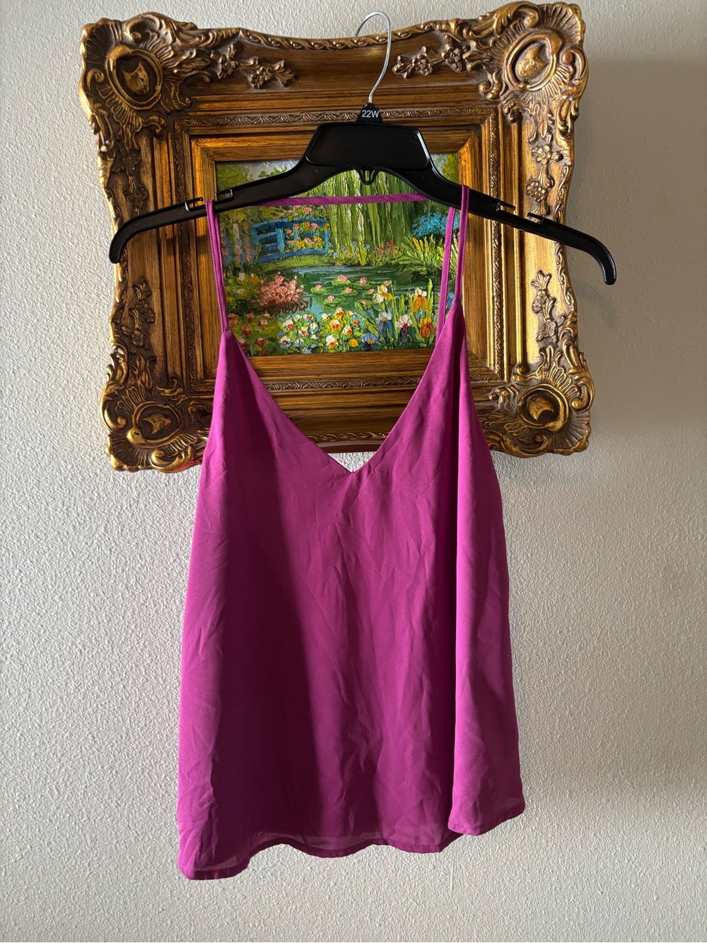 Lulus Magenta Purple Cami Tank Top Low V-Back Strappy Cami
